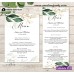 Greenery menu card printable template,Gold menus,(148w)